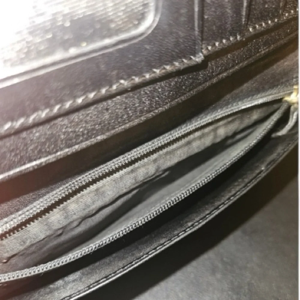 BRAHMIN Vintage Brown & Black Leather Crocodile Embossed Wallet